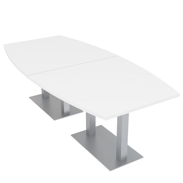 45 in W, 96 in L, 29 in H, Engineered Wood Top, White